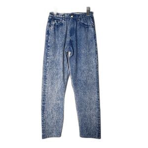 Vintage Fredericks of Hollywood Womens Small Acid Wash Denim Print Leggings 80s